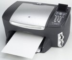 Hewlett Packard's PSC 2510 Photosmart all-in-one printer. Courtesy of Hewlett Packard, with modifications by Michael R. Tomkins.