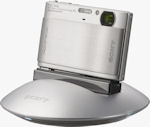 Sony Cyber-shot TX1 digital camera on the Party-shot IPT-DS1 dock. Photo provided by Sony Electronics Inc.