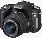 Pentax's K100D digital SLR. Courtesy of Pentax, with modifications by Michael R. Tomkins.