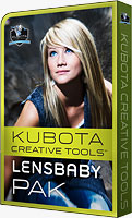 Product packaging for the Kubota Creative Tools Lensbaby Pak. Rendering provided by Kubota Image Tools.