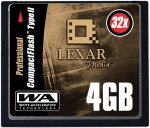 Lexar's 4GB CompactFlash card. Courtesy of Lexar, with modifications by Michael R. Tomkins.