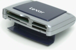 Lexar's four-slot Multi-Card Reader. Courtesy of Lexar, with modifications by Michael R. Tomkins.