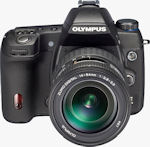 Olympus' unnamed Four Thirds prototype camera. Courtesy of Olympus, with modifications by Michael R. Tomkins.