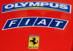Olympus' logo on the nose of the F2003GA Ferrari Formula One car. Copyright © 2003, The Imaging Resource. All rights reserved.