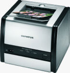 Olympus' P-11 photo printer. Courtesy of Olympus, with modifications by Michael R. Tomkins.