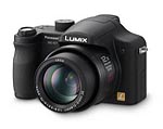 Panasonic's Lumix DMC-FZ7 digital camera. Courtesy of Panasonic, with modifications by Imaging Resource.