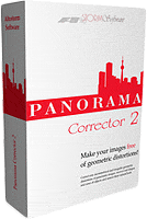 Panorama Corrector 2 product packaging. Rendering provided by Altostorm Software.
