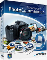Photo Commander 9 product packaging. Rendering provided by Ashampoo GmbH & Co. KG.