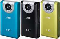 JVC's PICSIO GC-FM2 pocket camera, front view. Photo provided by JVC U.S.A.