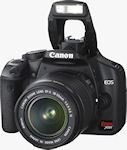 Canon's EOS Rebel XSi digital SLR. Courtesy of Canon, with modifications by Michael R. Tomkins.