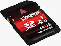 Kingston's 64GB Class 10 SDXC card. Photo provided by Kingston Digital Inc.