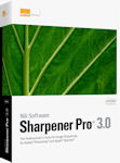 Nik Software's Sharpener Pro 3.0 packaging. Courtesy of Nik Software, with modifications by Michael R. Tomkins.
