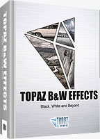 Topaz B&W Effects product packaging. Rendering provided by Topaz Labs LLC.