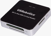 The USRobotics USR8420 All-in-One USB 3.0 Card Reader / Writer. Photo provided by USRobotics Corp.