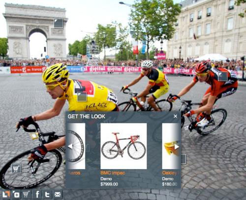 Luminate's platform allows for quick image sharing, as well as tagging with information, links to websites, and in-image ads. Screenshot provided by Luminate Inc. Click for a bigger picture!