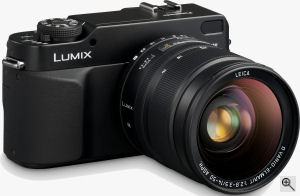 Panasonic's Lumix DMC-L1 digital SLR. Courtesy of Panasonic, with modifications by Michael R. Tomkins. Click for a bigger picture!