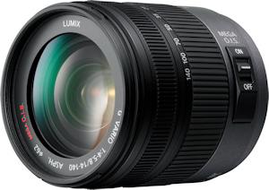 Panasonic's Lumix G Vario HD 14-140mm F4.0-5.8 Asph. / Mega O.I.S. lens. Photo provided by Panasonic Consumer Electronics Co. Click for a bigger picture!