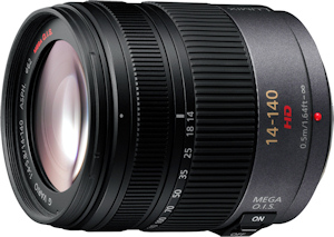 Panasonic's Lumix G Vario HD 14-140mm F4.0-5.8 Asph. / Mega O.I.S. lens. Photo provided by Panasonic Consumer Electronics Co. Click for a bigger picture!