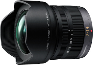 Panasonic's Lumix G Vario 7-14mm F4.0 Asph. lens. Photo provided by Panasonic Consumer Electronics Co. Click for a bigger picture!