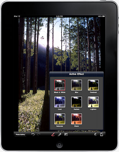 Ubermind's Masque app running on the Apple iPad tablet. Image provided by Ubermind Inc. Click for a bigger picture!