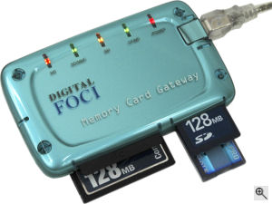 Digital Foci's Memory Card Gateway. Courtesy of Digital Foci, with modifications by Michael R. Tomkins. Click for a bigger picture!