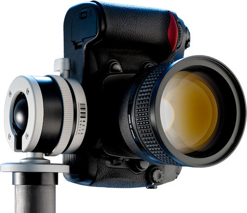 Arca Swiss' Monoball p0 tripod head with Nikon DSLR attached. Photo provided by ARCA-SWISS. Click for a bigger picture!