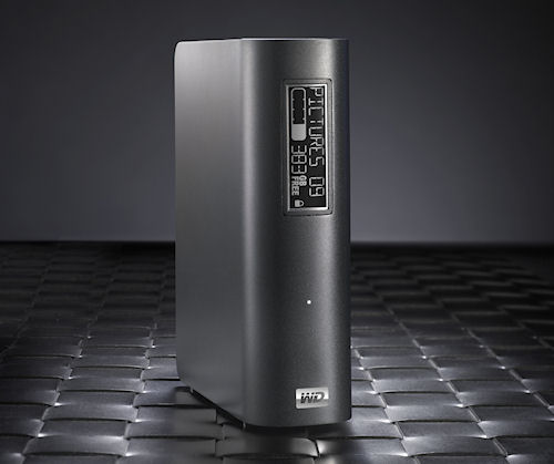 WD's My Book Elite external hard drive with E-Label display. Photo provided by Western Digital Corp. Click for a bigger picture!