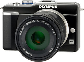 Olympus' M.ZUIKO DIGITAL ED 40-150mm f4.0-5.6 lens mounted on an E-PL1 camera body. Photo provided by Olympus Imaging America Inc. Click for a bigger picture!