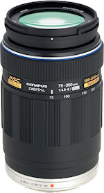 Olympus' M.ZUIKO DIGITAL ED 75-300mm f4.8-6.7 lens. Photo provided by Olympus Imaging America Inc. Click for a bigger picture!