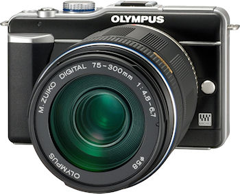 Olympus' M.ZUIKO DIGITAL ED 75-300mm f4.8-6.7 lens mounted on an E-PL1 camera body. Photo provided by Olympus Imaging America Inc. Click for a bigger picture!