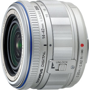 Olympus' M. ZUIKO Digital 14-42mm f3.5-5.6 lens. Photo provided by Olympus Imaging America Inc. Click for a bigger picture!