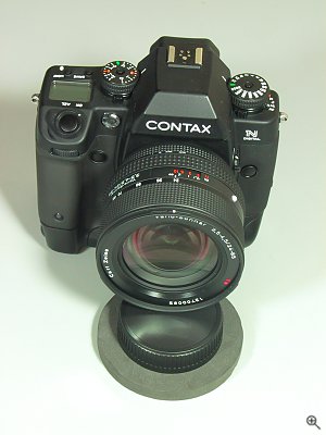 Contax's N Digital SLR digital camera. Copyright (c) 2001, Michael R. Tomkins, all rights reserved. Click for a bigger picture!