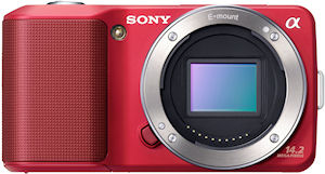 Sony's NEX-3 single-lens direct view camera. Photo provided by Sony Electronics Inc. Click for a bigger picture!