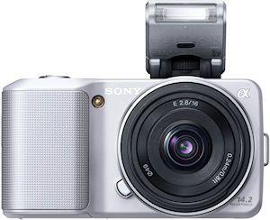 Sony's NEX-3 single-lens direct view camera. Photo provided by Sony Electronics Inc. Click for a bigger picture!