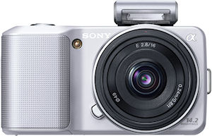 Sony's NEX-3 single-lens direct view camera. Photo provided by Sony Electronics Inc. Click for a bigger picture!
