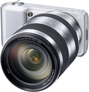 Sony's NEX-3 single-lens direct view camera. Photo provided by Sony Electronics Inc. Click for a bigger picture!