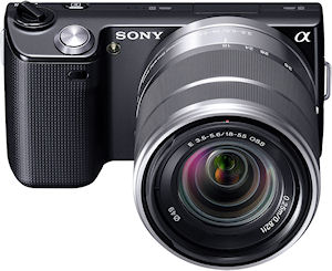 Sony's NEX-5 single-lens direct view camera. Photo provided by Sony Electronics Inc. Click for a bigger picture!