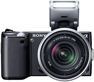 Sony's NEX-5 single-lens direct view camera. Photo provided by Sony Electronics Inc. Click for a bigger picture!
