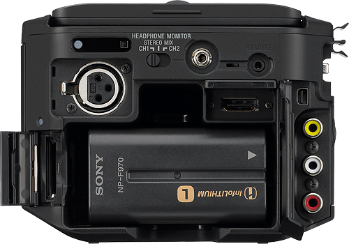 Sony's NEX-FS100U E-mount camcorder. Photo provided by Sony Europe (Belgium) N.V. Click for a bigger picture!