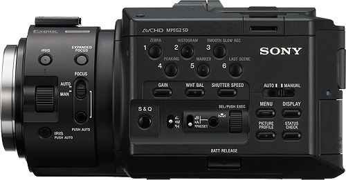 Sony's NEX-FS100U E-mount camcorder. Photo provided by Sony Europe (Belgium) N.V. Click for a bigger picture!