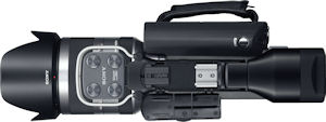 Sony's NEX-VG10 interchangeable lens camcorder. Photo provided by Sony Electronics Inc. Click for a bigger picture!