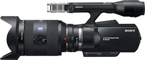 Sony's NEX-VG10 interchangeable lens camcorder. Photo provided by Sony Electronics Inc. Click for a bigger picture!