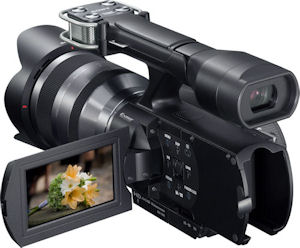 Sony's NEX-VG10 interchangeable lens camcorder. Photo provided by Sony Electronics Inc. Click for a bigger picture!
