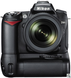 Nikon D90 digital SLR. Courtesy of Nikon, with modifications by Zig Weidelich. Click for a bigger picture!