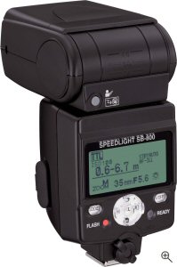 Nikon's Speedlight SB-800 flash. Courtesy of Nikon, with modifications by Michael R. Tomkins. Click for a bigger picture!