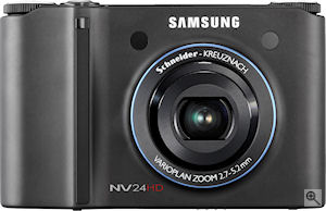 Samsung's NV24 HD digital camera. Courtesy of Samsung, with modifications by Michael R. Tomkins. Click for a bigger picture!