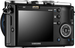 Samsung's NX100 digital camera. Photo provided by Samsung Electronics Co. Ltd. Click for a bigger picture!