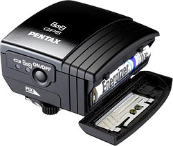Pentax's O-GPS1 GPS receiver. Photo provided by Pentax Pentax Imaging Co. Click for a bigger picture!