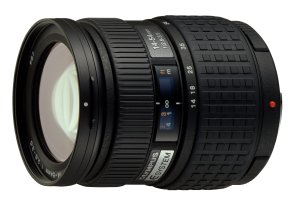 Olympus' E System 14-54mm lens. Courtesy of Olympus, with modifications by Michael R. Tomkins. Click for a bigger picture!