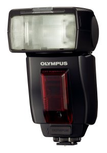 Olympus' E System flash. Courtesy of Olympus, with modifications by Michael R. Tomkins. Click for a bigger picture!